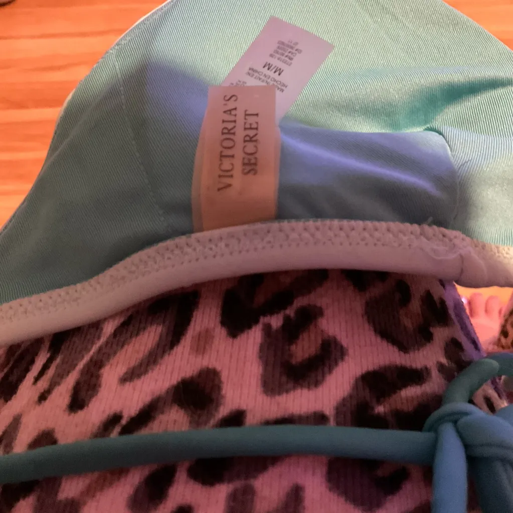 Victoria’s Secret turquoise and silver Embellished‎ Teal Bikini Top - Image 2