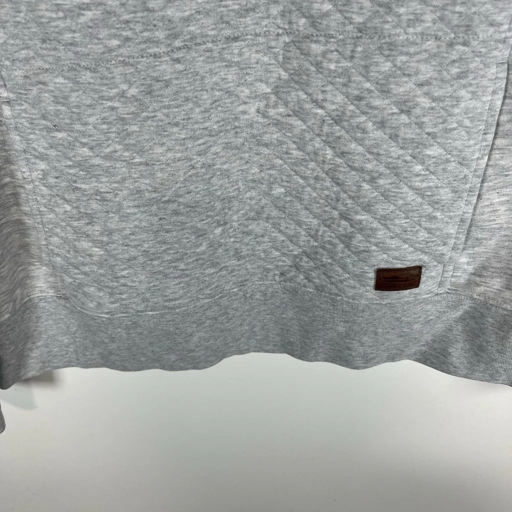 L.L. Bean Womens Quilted Quarter Zip Pullover Sweatshirt Long Sleeve Gray SZ XS - Image 3