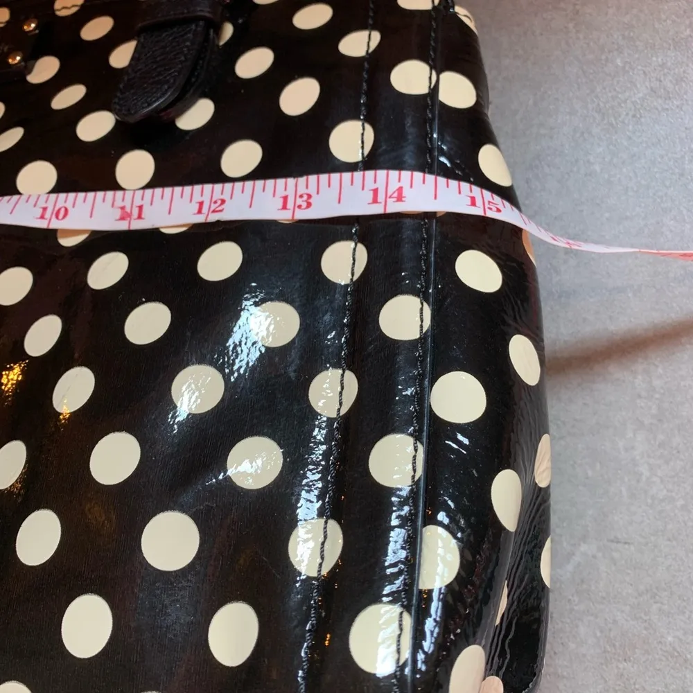 Kate Spade Black Polka Dots Medium Shoulder Bag Tote Purse - Image 7