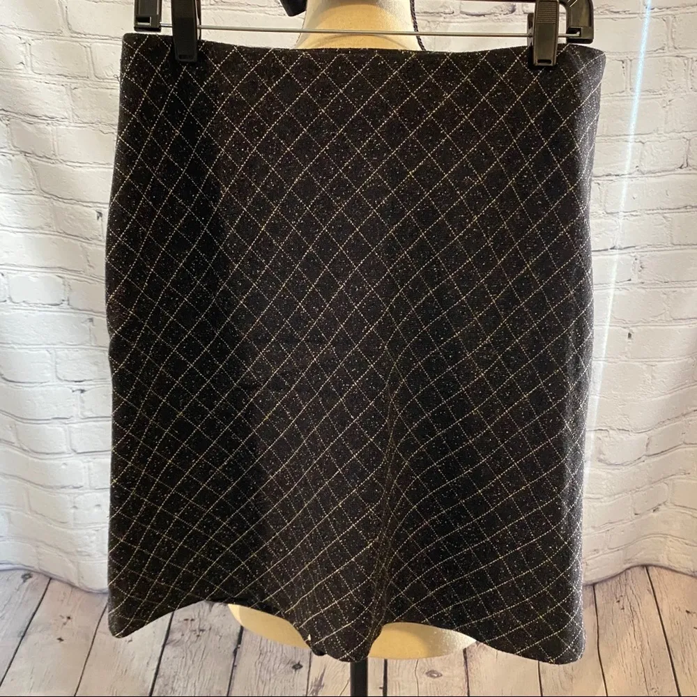 Ann Taylor || Slate grey/white lined skirt - Image 2