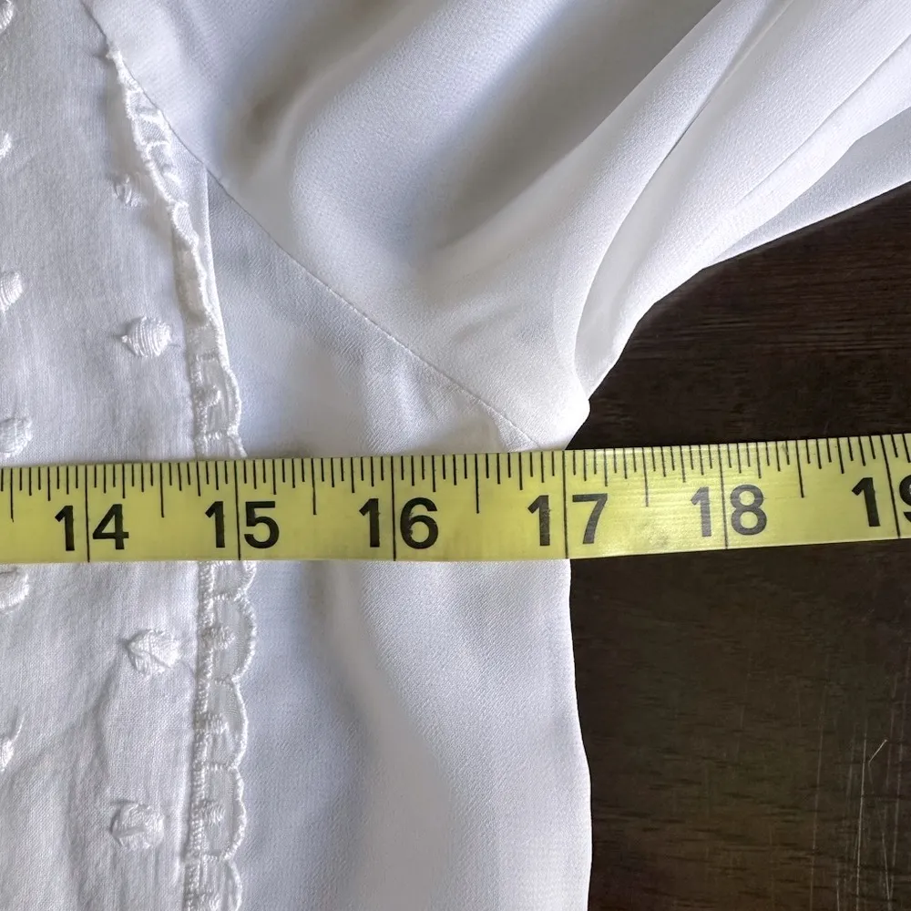 American Eagle Outfitters White Sheer Lace Blouse (914) - Image 10