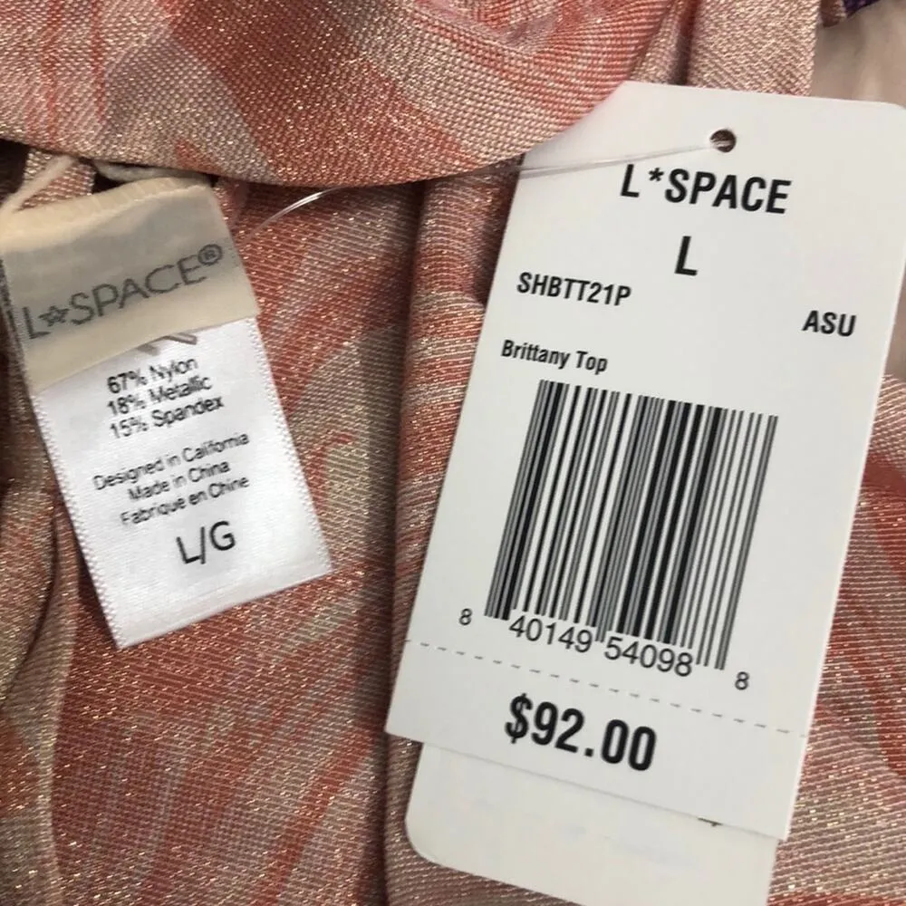 L*Space Bikini Brittany Top Camacho Bottom Metallic Tie Die Swirl Large - Image 13