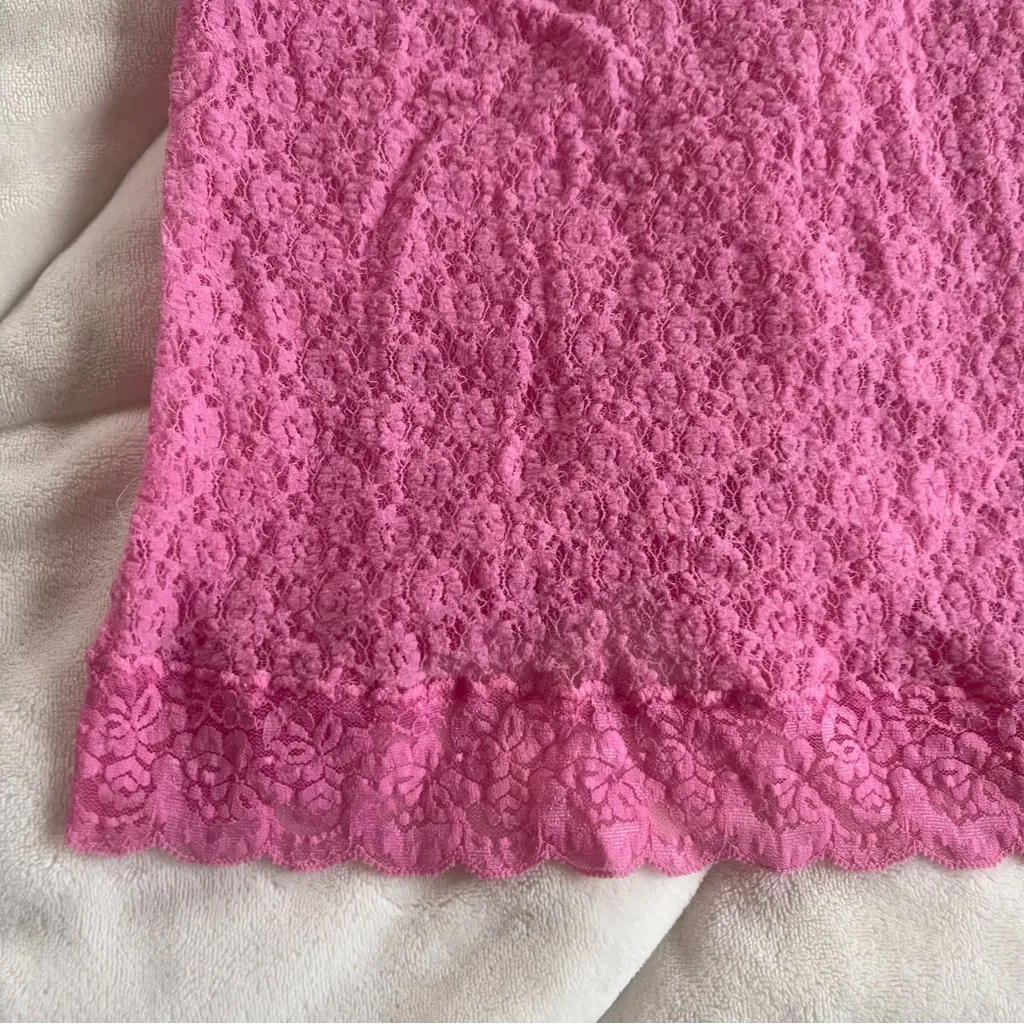 Fredrick’s of Hollywood Size Medium Elegant Pink Lace Babydoll Camisole Top Y2K - Image 4