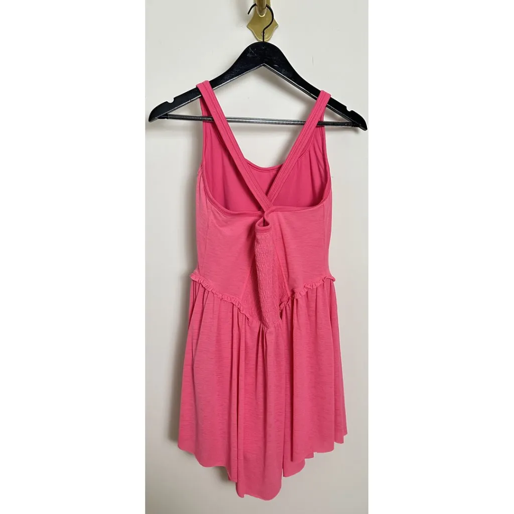 FREE PEOPLE Movement Smockin' Hot Dress in Hibiscus Size X - Image 5
