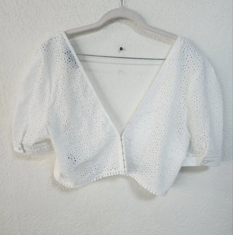 NWOT Revolve Majorelle Franca Eyelet Top White Crop Corset - Image 7