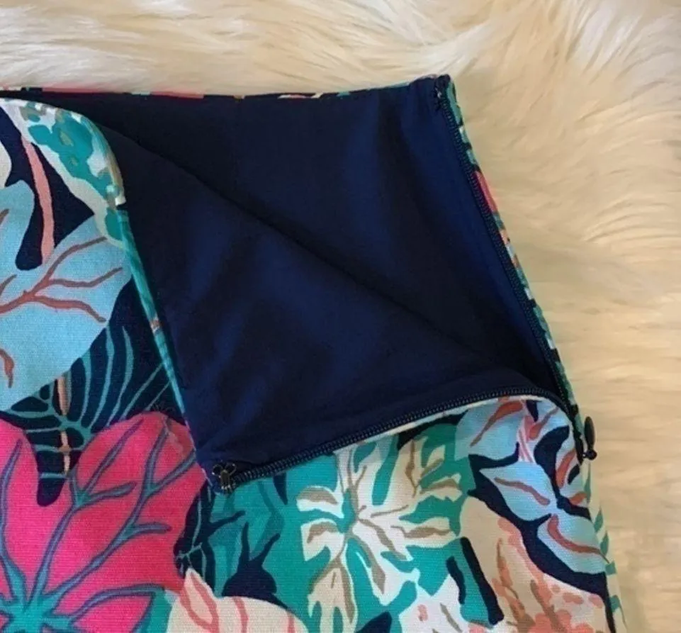 Talbots vibrant floral stretch cotton skirt fully lined side zip 10P - Image 7