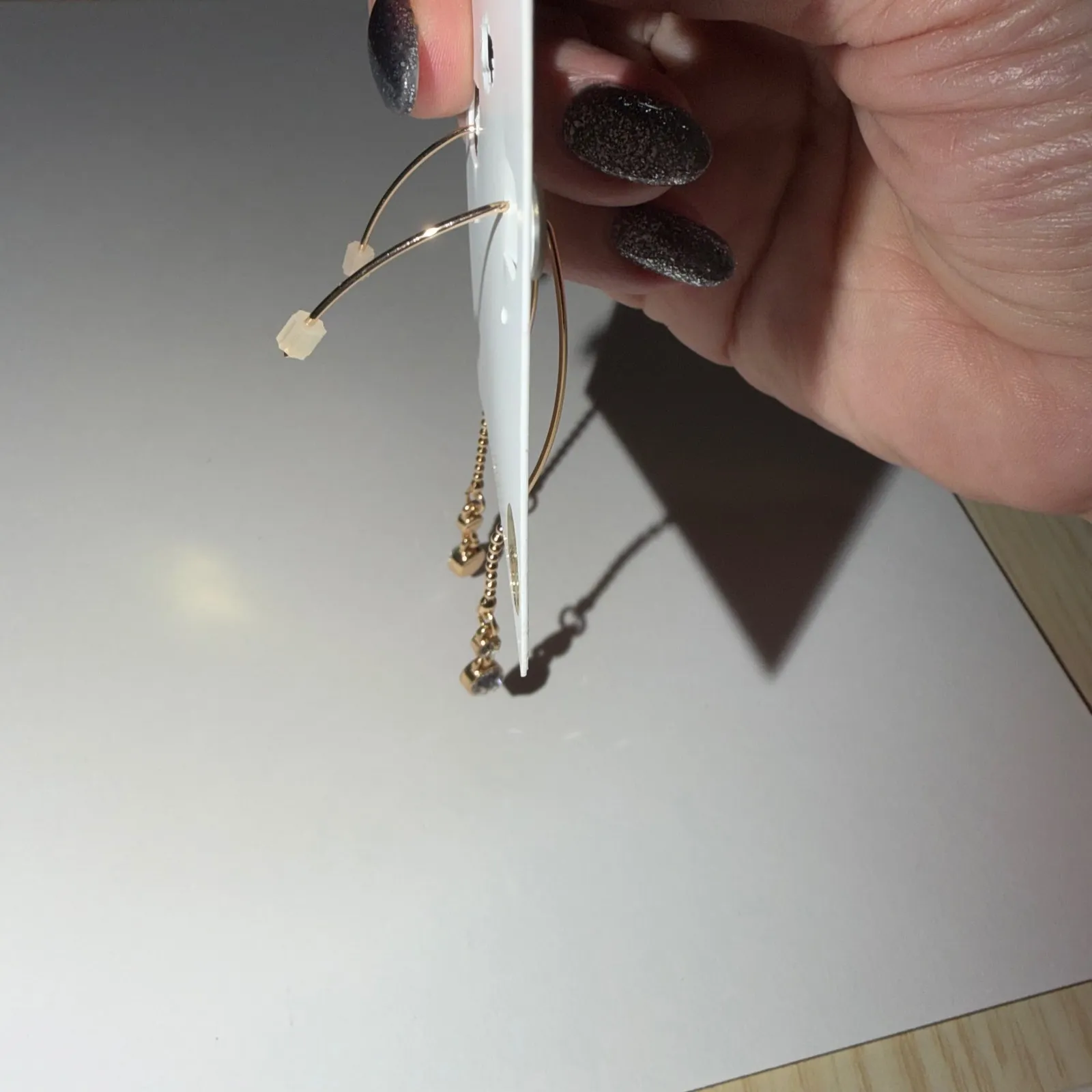 Laundry by Shelli Segal Gold Tone Crystal Drop Threader Earrings - Image 5