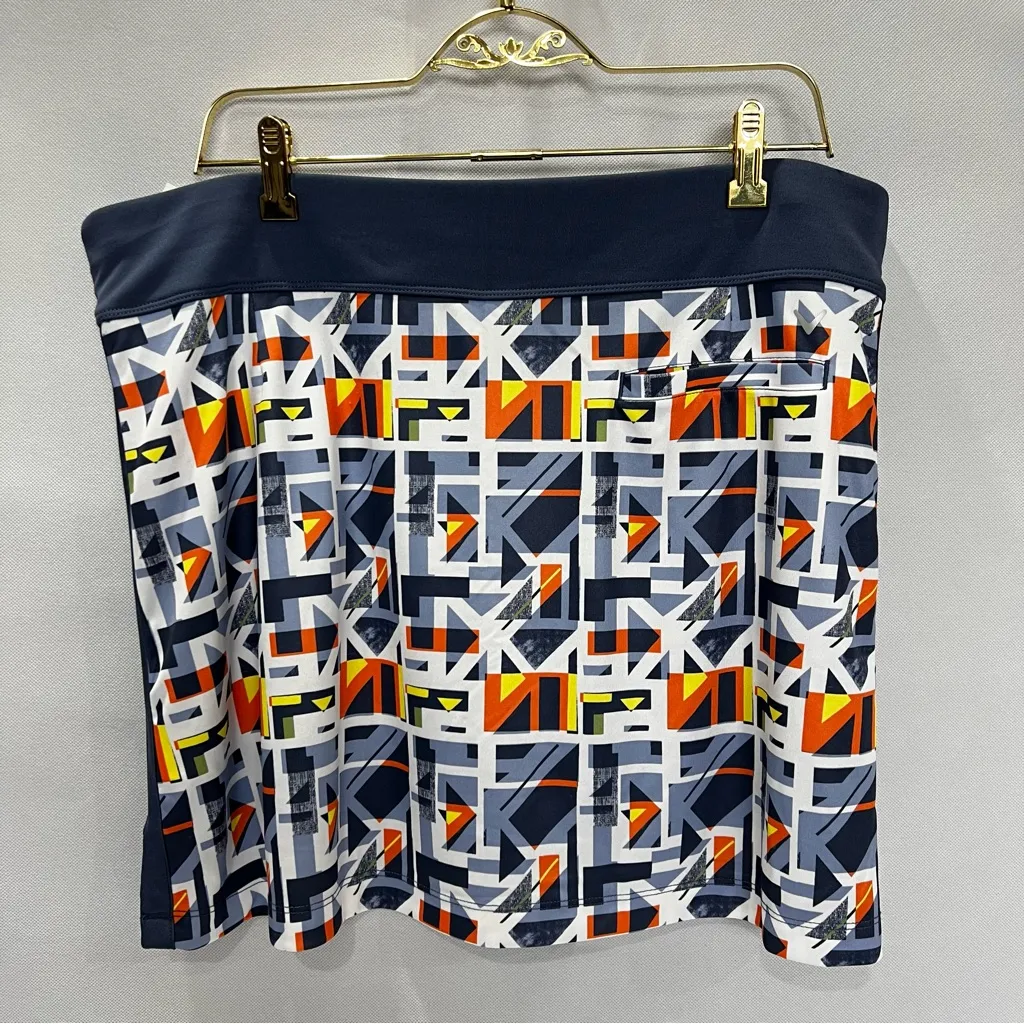 Callaway Size XL Skort Geometric Print Built-In Shorts Golf Opti-Dri 50 UPF - Image 9