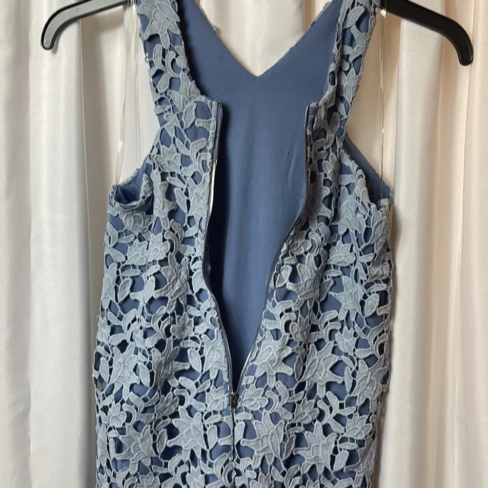 Gianna Bini Lace Large Embroidered Vintage Light Mini Blue Dress Size S - Image 10