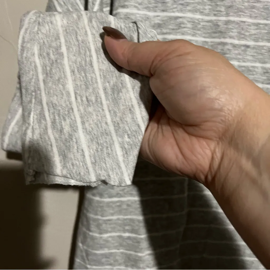 Frank & Eileen The Lab Continuous Long Sleeve Melange Gray White Raw Hem Top - Image 7