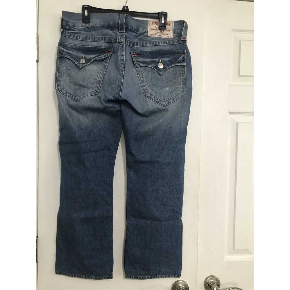 True Religion Jeans Womens Pockets Straight Leg Denim 32 Waist Measures‎ 36" Y2K - Image 6