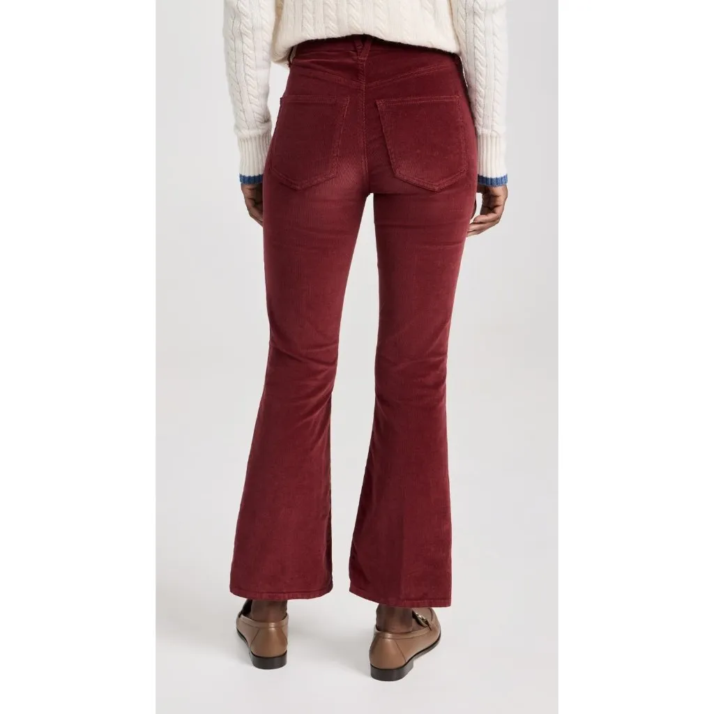 NWT Veronica Beard Carson Ankle Flare Cord in Oxblood Stretch Corduroy Pants 31 - Image 9