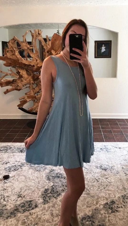 Boutique Light Blue Dress - Image 2