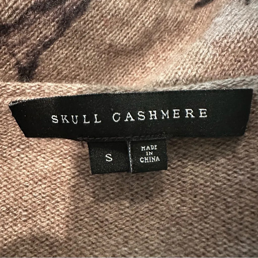 Skull Cashmere Dawson Sweater Women's Small Brown Longhorn Western Boho Grunge - Image 5