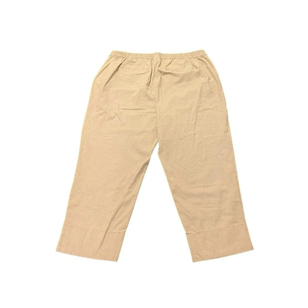 Lane Bryant Pants‎ 24 Linen Blend High Rise Tapered Leg Pull On Oatmeal NWT - Image 2