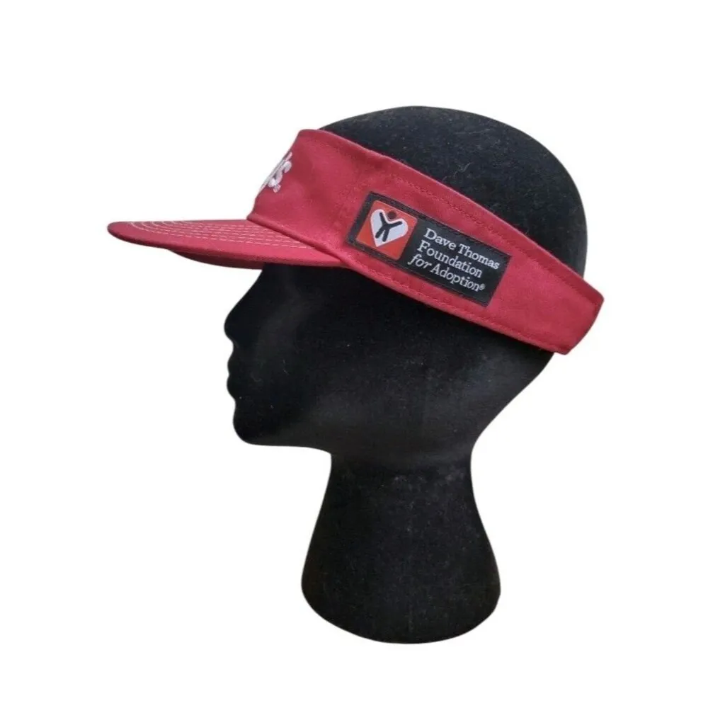 Wendy's Employee Visor Hat Cap Adjustable Dark Red Dave Thomas Foundation - Image 8