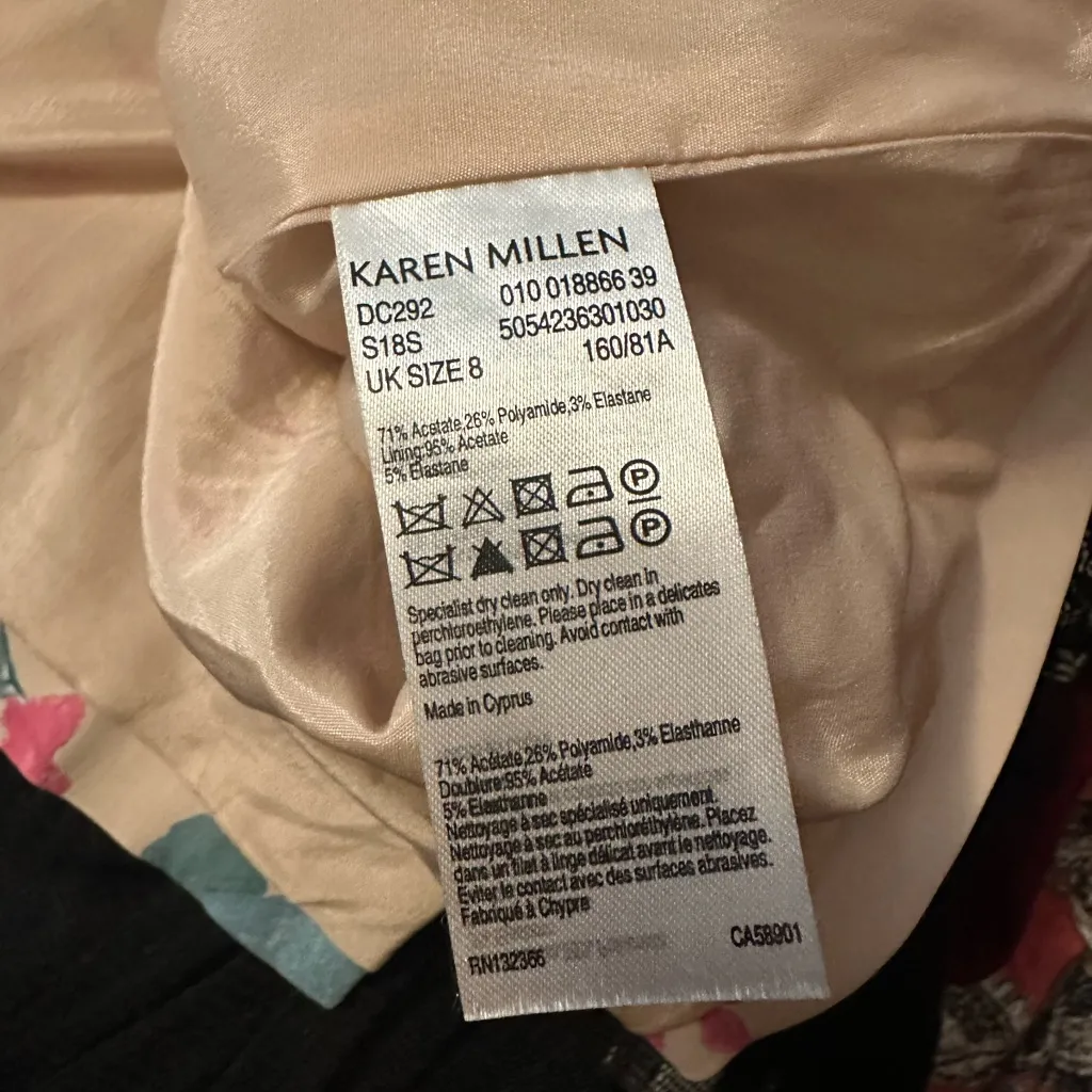 Karen Millen Floral Pencil Dress Size 4 - Image 5