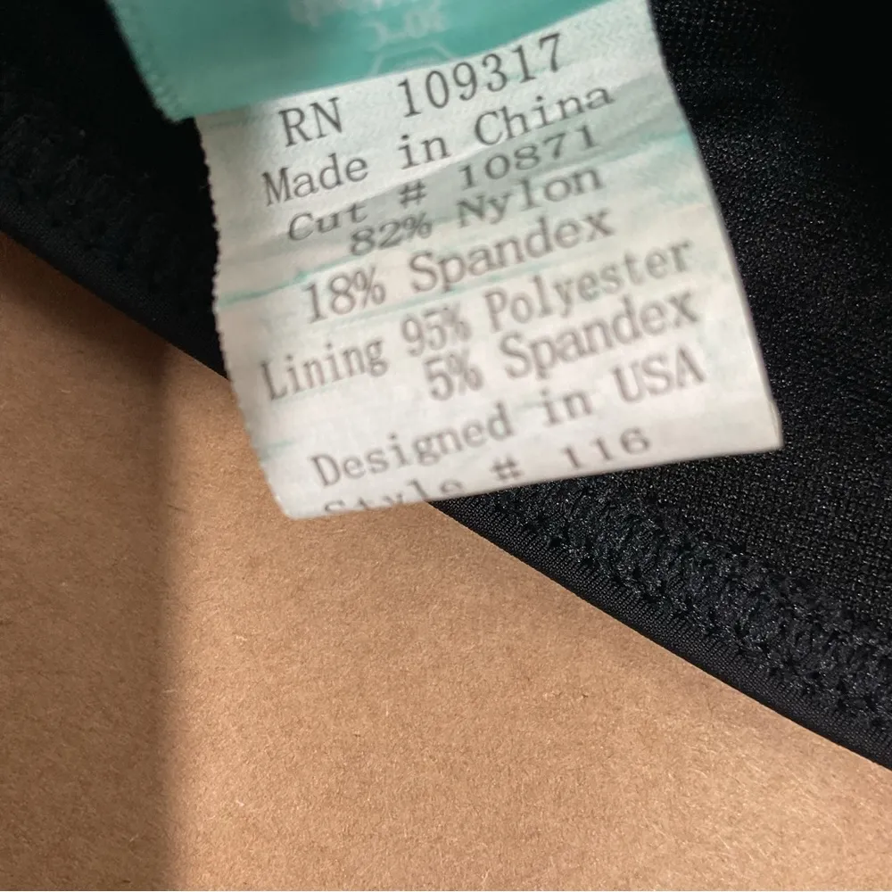 Sunsets One Shoulder Black Swimsuit with Mesh in Size Medium - Image 7