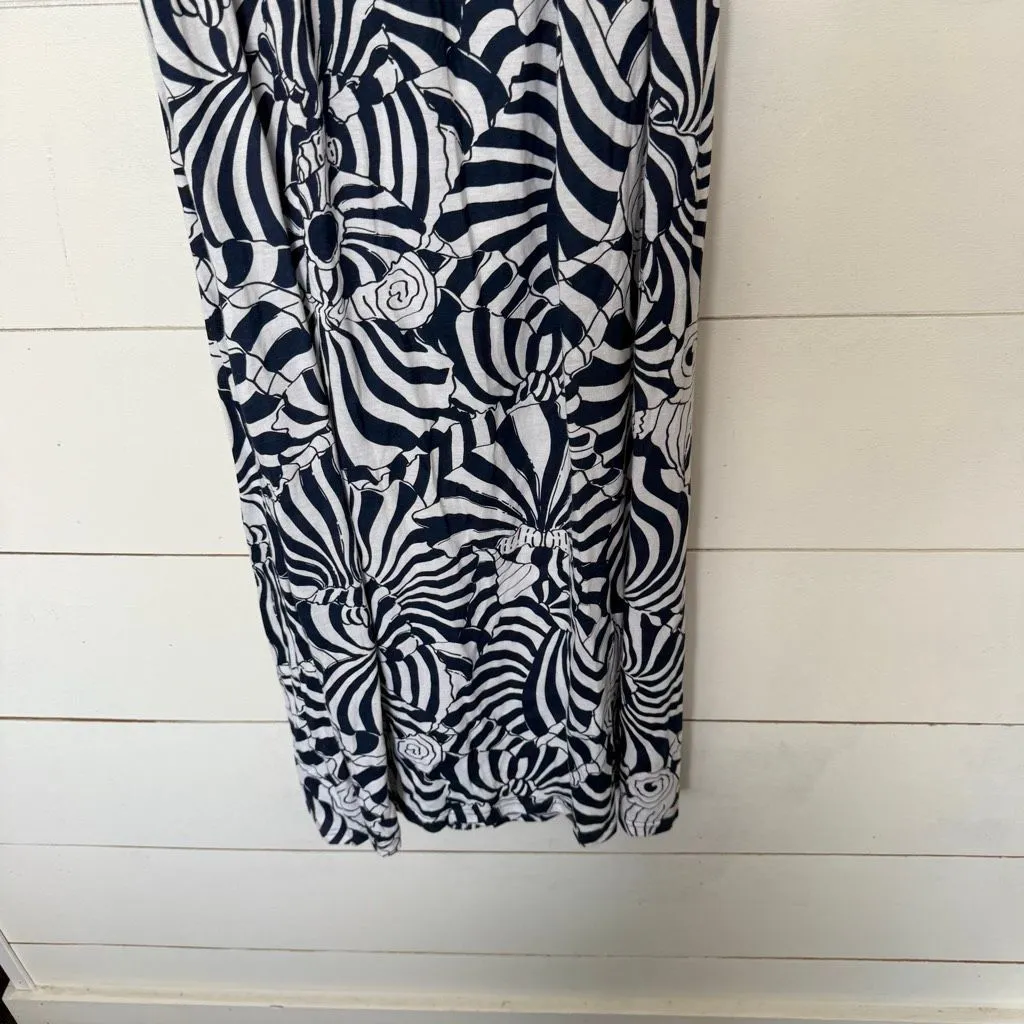 Caribbean Joe Women’s Medium Navy White Strapless Maxi Dress New - Image 7