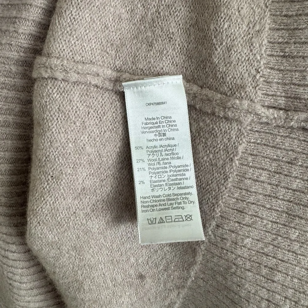 Madewell Wool Blend V-neck Oversized Pullover Sweater Pink Woman’s Size M N2501 - Image 5