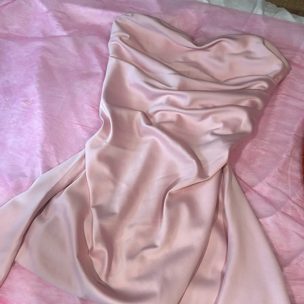 Pink Mini Bodycon Dress with Asymmetrical Ruching for Cocktail - Image 2