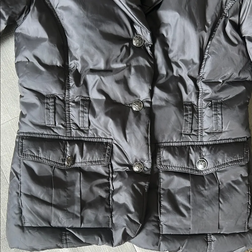 Emporio Armani Women’s Grey Fitted Down Feather Jacket Size Small - Image 7