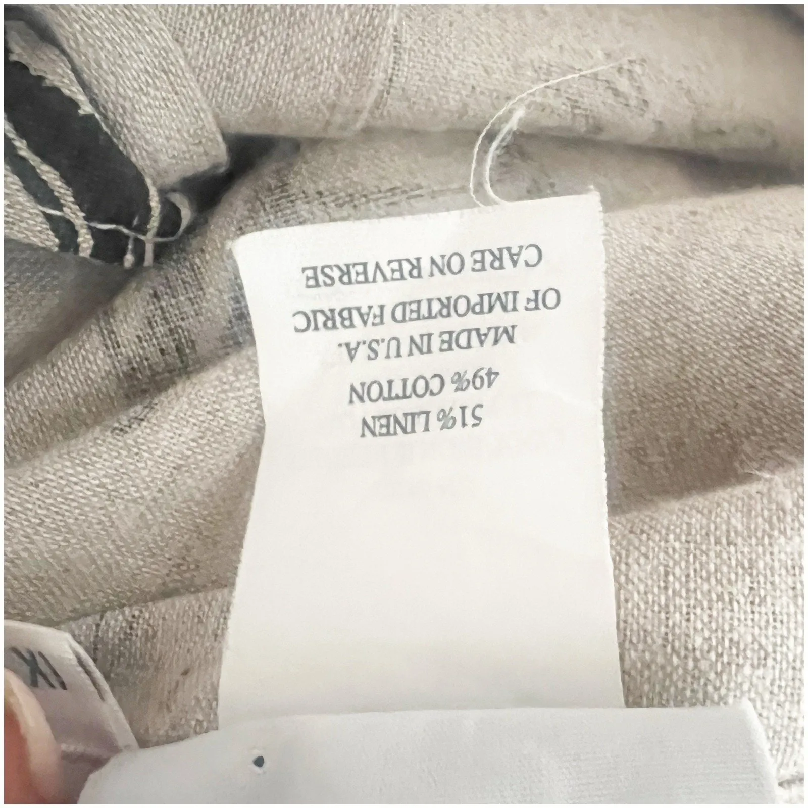 Hot Cotton Marc Ware African Culture Short Sleeved Linen Shirt Women 1X Vintage Black - Image 9