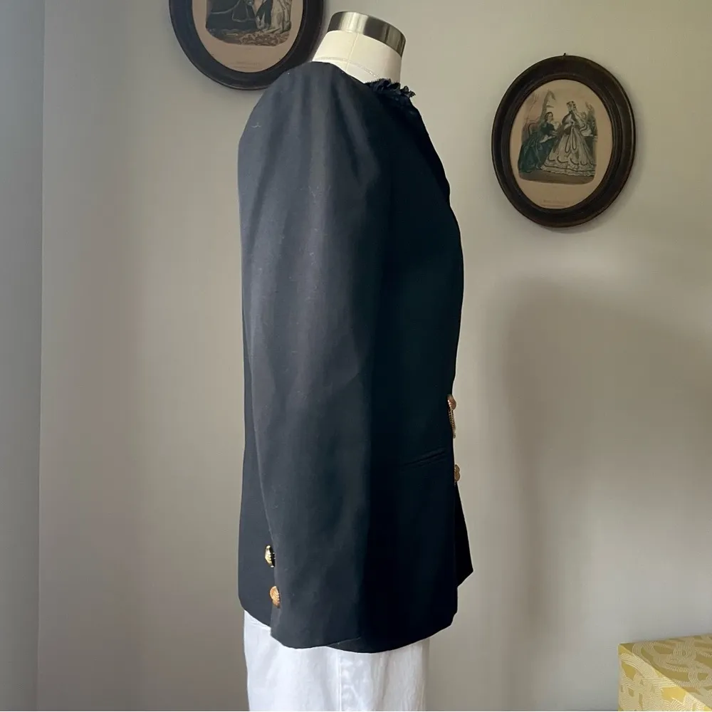 VINTAGE 1980s blazer with gold chained buttons - Kasper ASL - Image 3