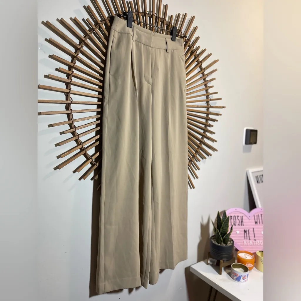 Tommy Hilfiger Wide-Leg Tan Trousers in Tan NWT Menswear Inspired Preppy Workers - Image 5