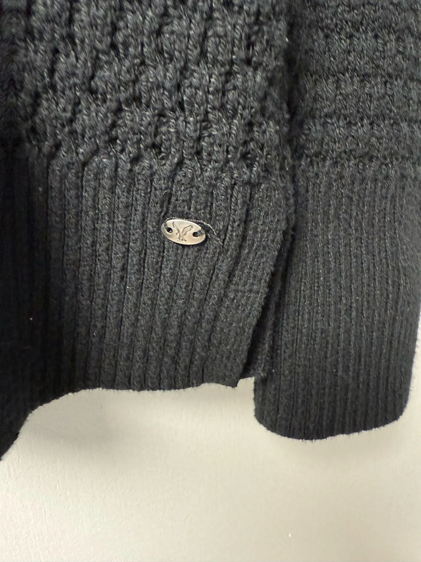 American Eagle Long Black Knit Sweater  - Image 4
