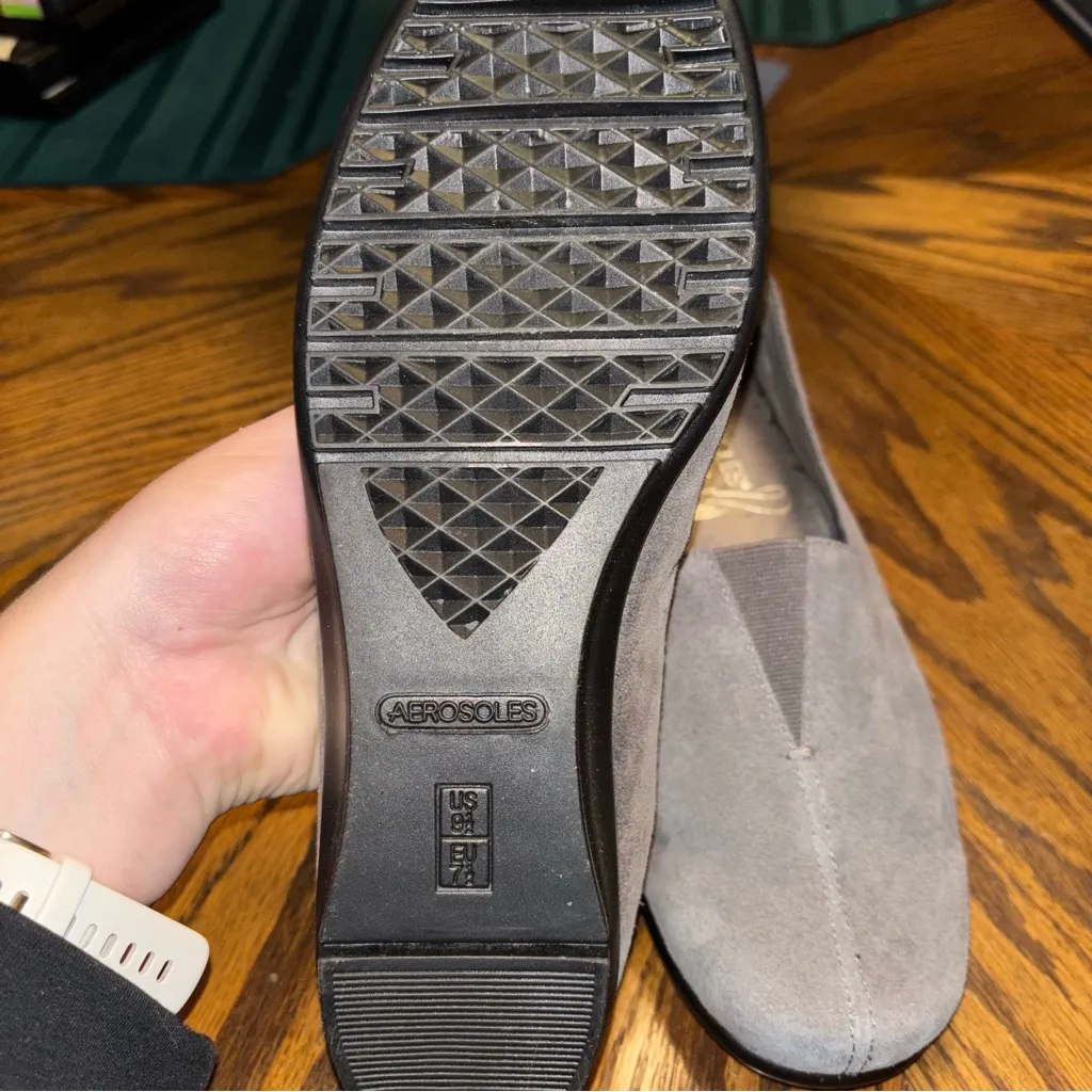 Aerosoles Gray Suede Slip-On Loafers - Image 5