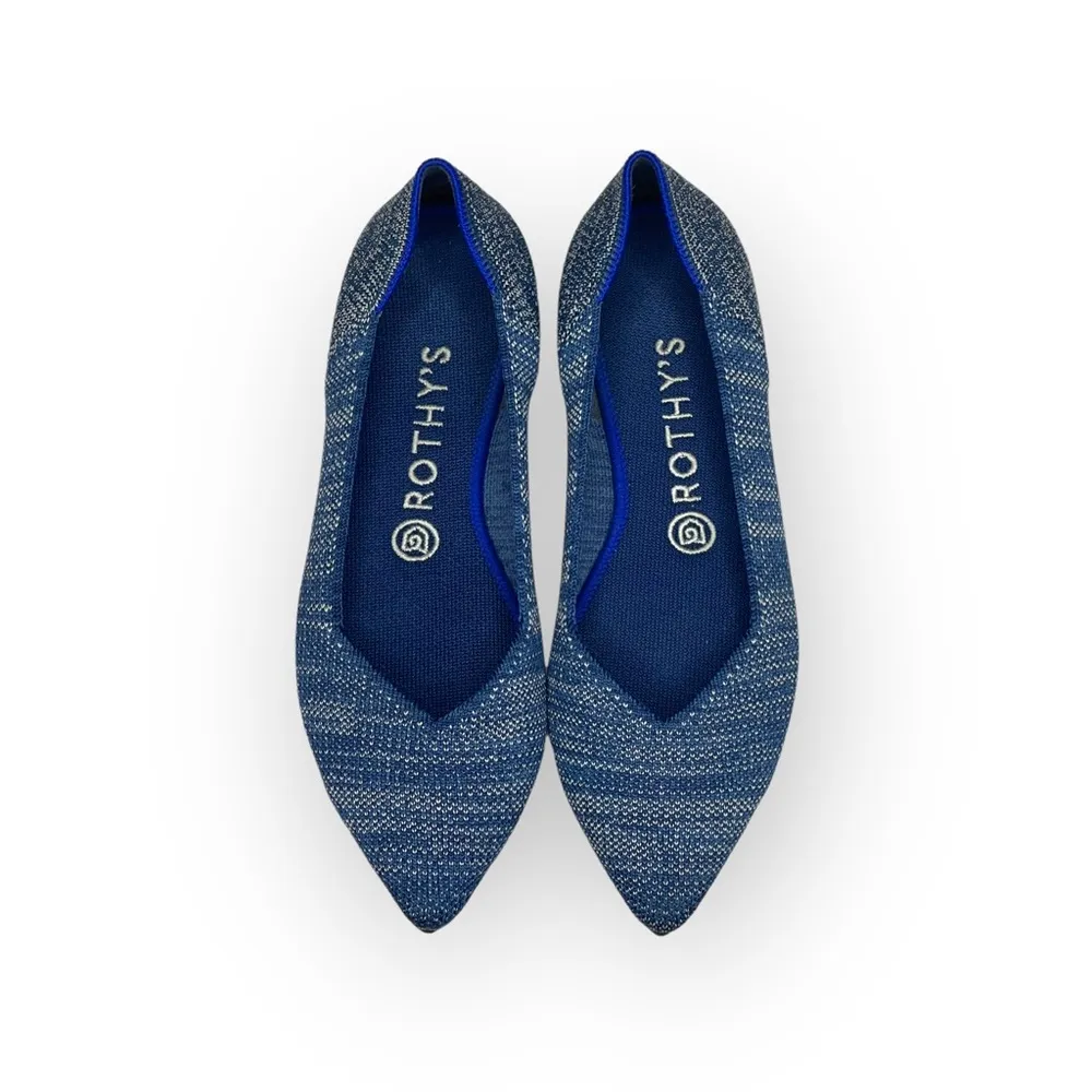 VHTF: Rothy’s ➤ The Point Ballet Flat ➤ Indigo Heather Blue ➤ 8M ➤ Retired Color - Image 11
