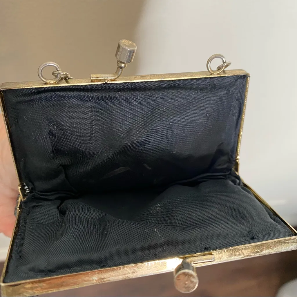 Vintage Hand Beaded Chain Handle Mini Bag Purple - Image 8