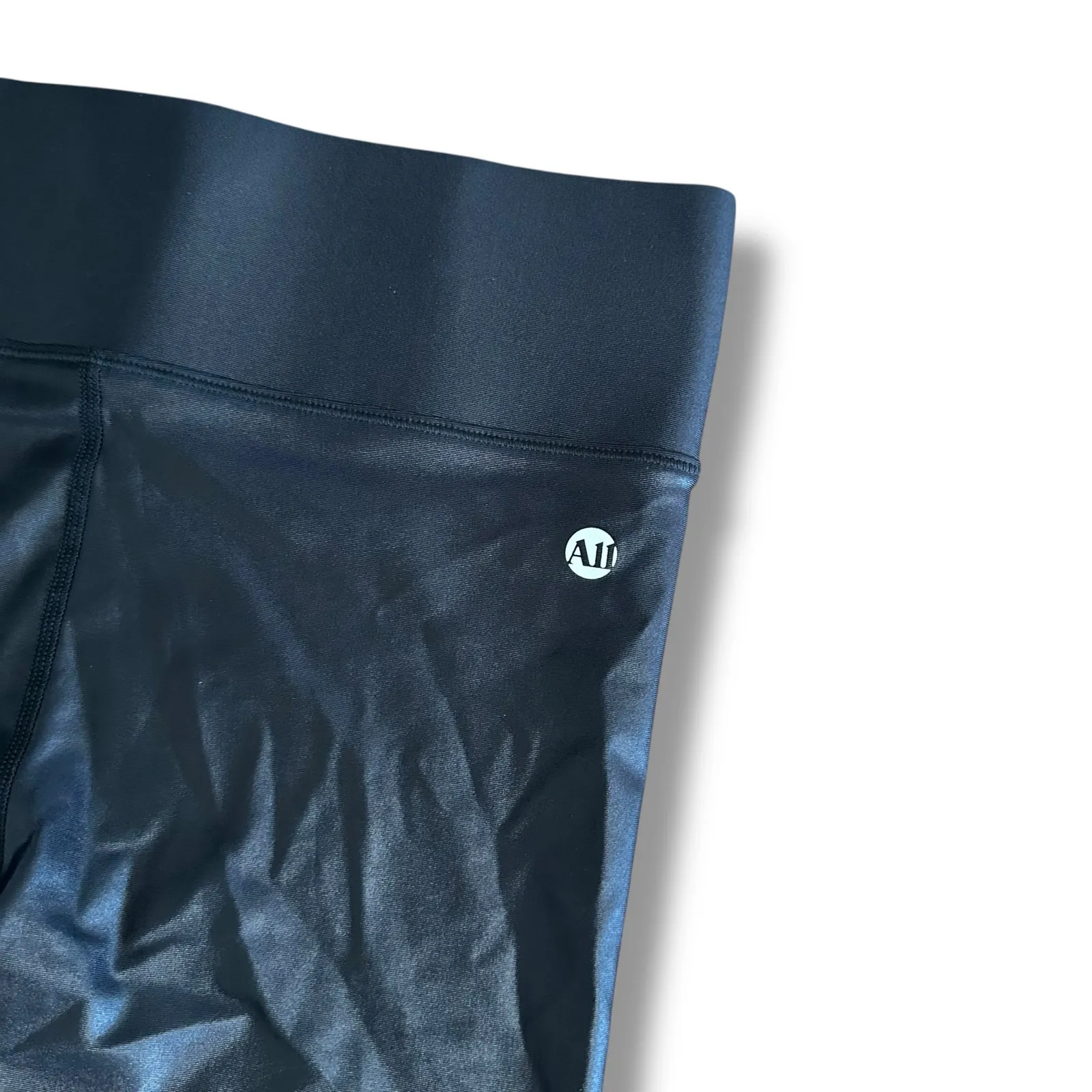 All‎ Access Black Shine Leggings Women’s Small S Faux Leather Look Bandier - Image 7