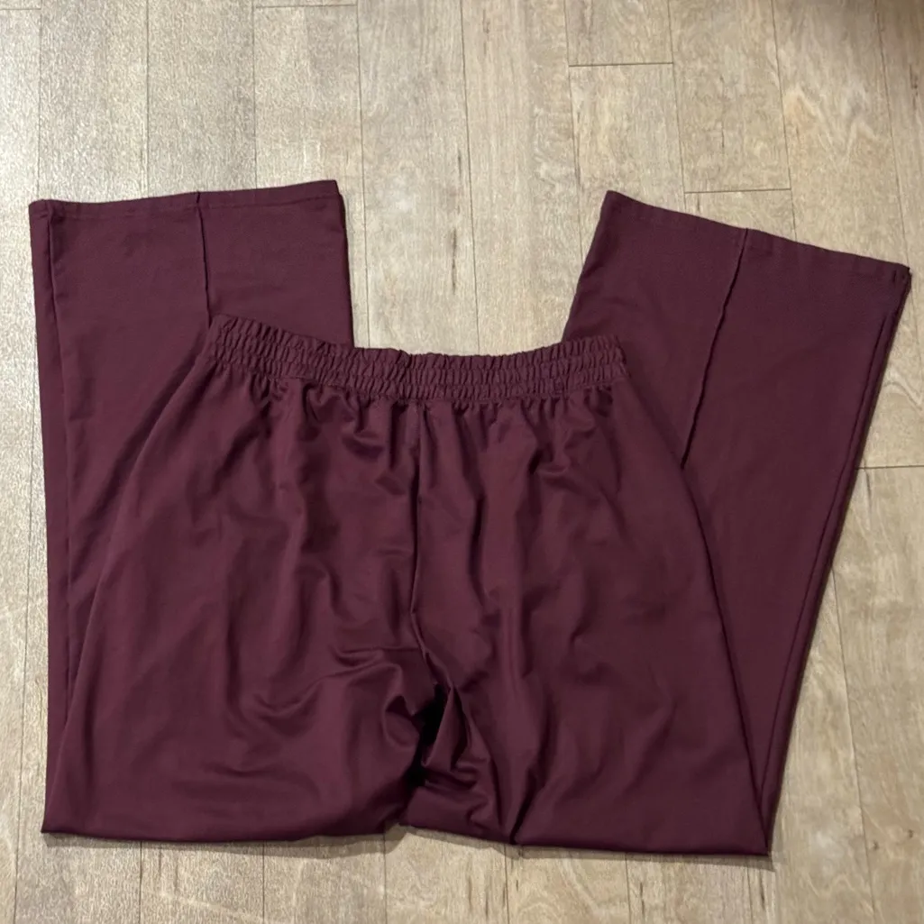 NWOT Aerie Maroon Wide Leg Sweatpants Size Large - Image 4
