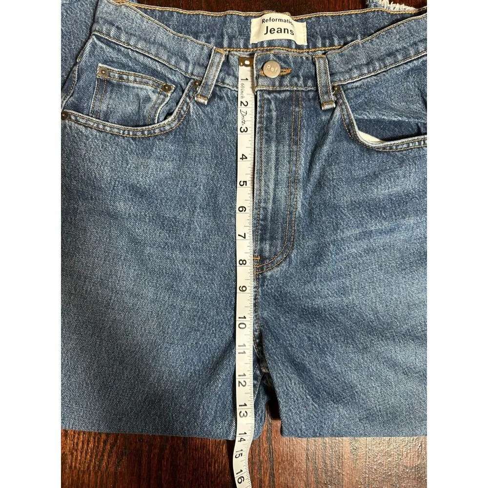 Reformation 90's Mom Jean High Rise Teton Wash Size 26 - Image 10