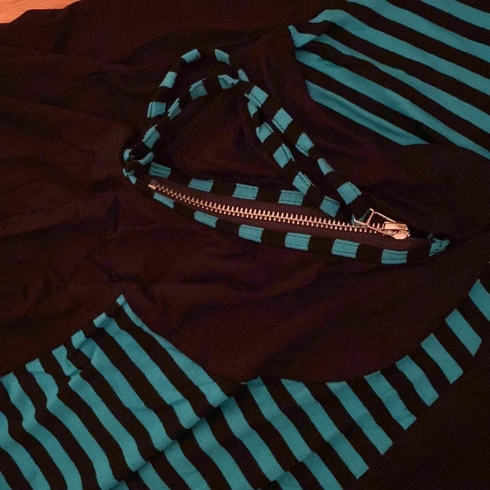 Inside Out Modal Sleeveless Asymmetric Hem Tunic Dress Art To Wear Zip Pocket S Black - Image 4