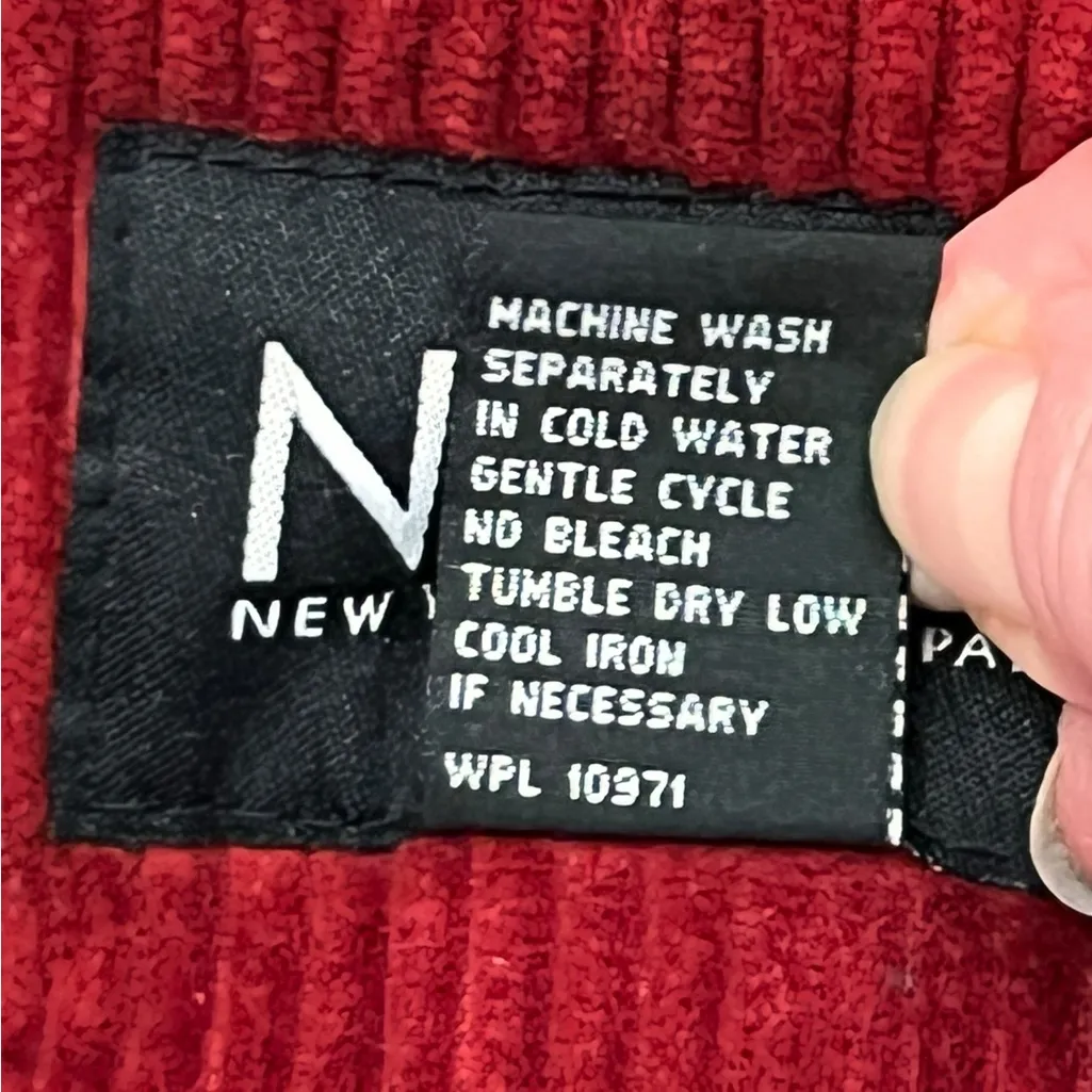 VTG Y2K NY& Co Jacket Womens L Red Wide Corduroy Full Zip Oversized Chunky Boxy Size L - Image 6