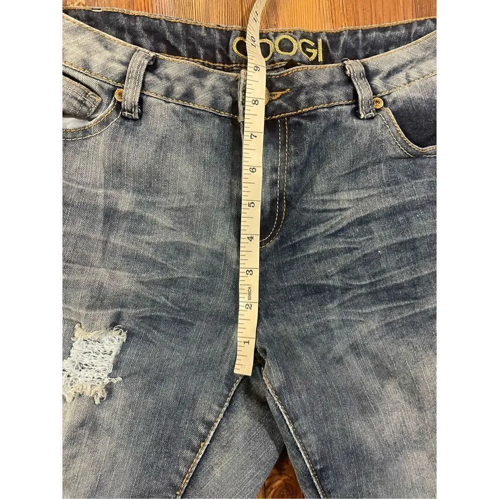 COOGI Colorful Embroidered Distressed Denim Jean Shorts 11” inseam Sz 11/12 - Image 11