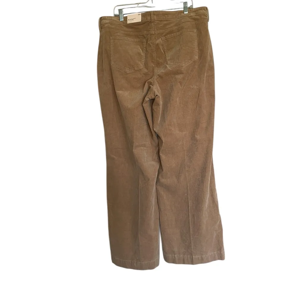 NWT NYDJ Teresa Corduroy Wide Leg Pants (Plus) 16W, SAND DUNE - Image 7