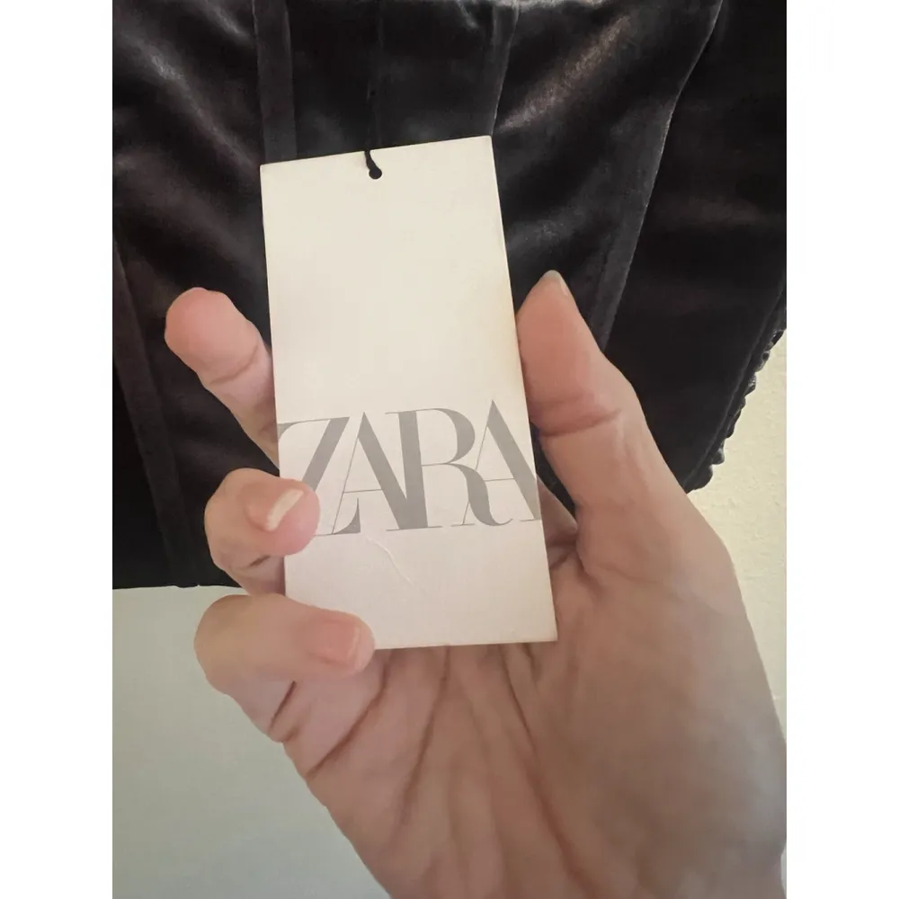 Zara Velvet Corset Women’s Size A Funeral Gray Crop Sleeveless Top Brand New - Image 5