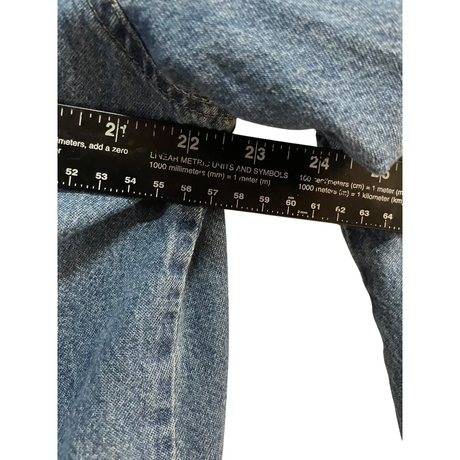 Agapo Collection Denim Jacket Women's Floral Embroidered Button Up Jean Coat Blue Size XXL - Image 3