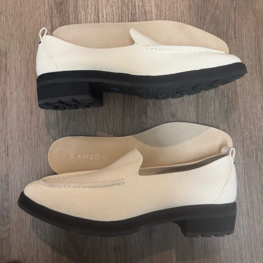 Rothy’s The Lug Loafers - Ivory Melino Wool Upper Women’s Size 12 - Image 8