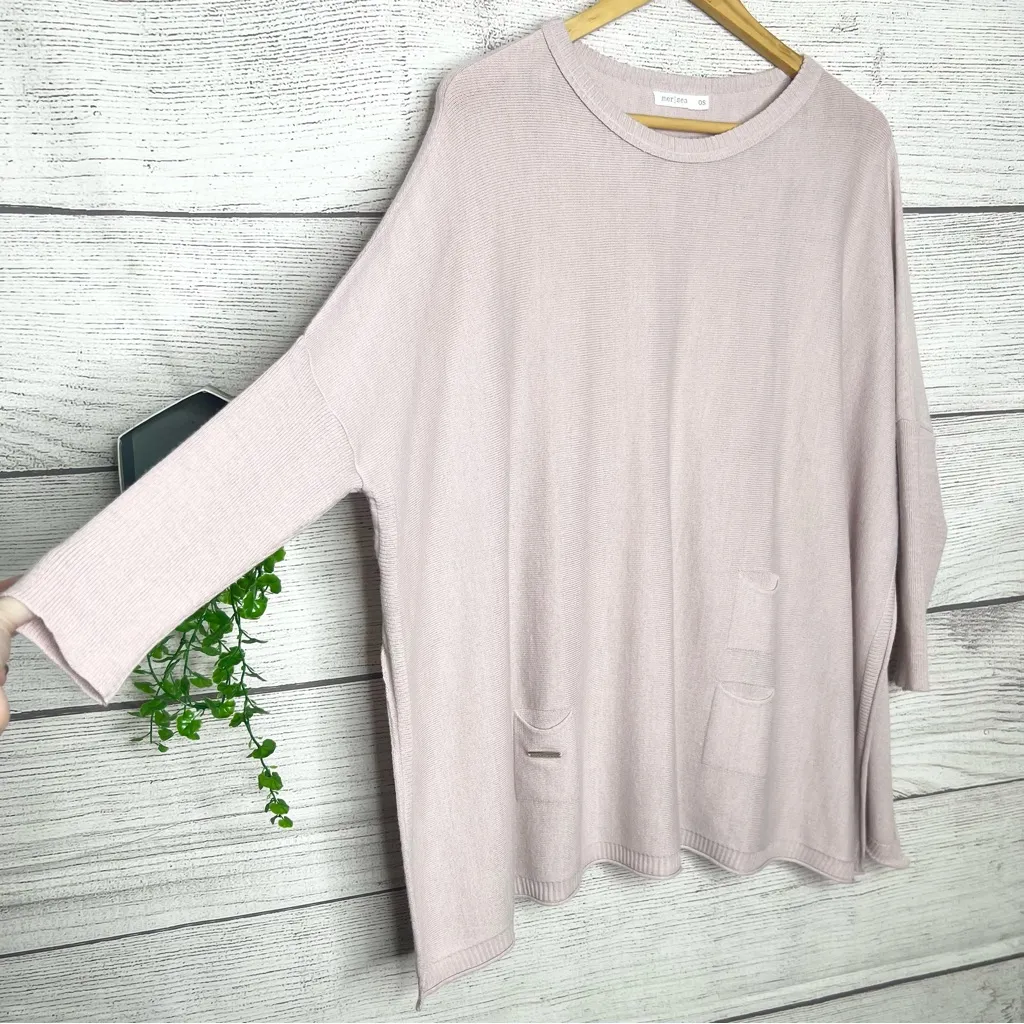 Mersea Catalina Oversized Crew Neck Sweater In Light Pink Dusty Rose One Size Size undefined - Image 4