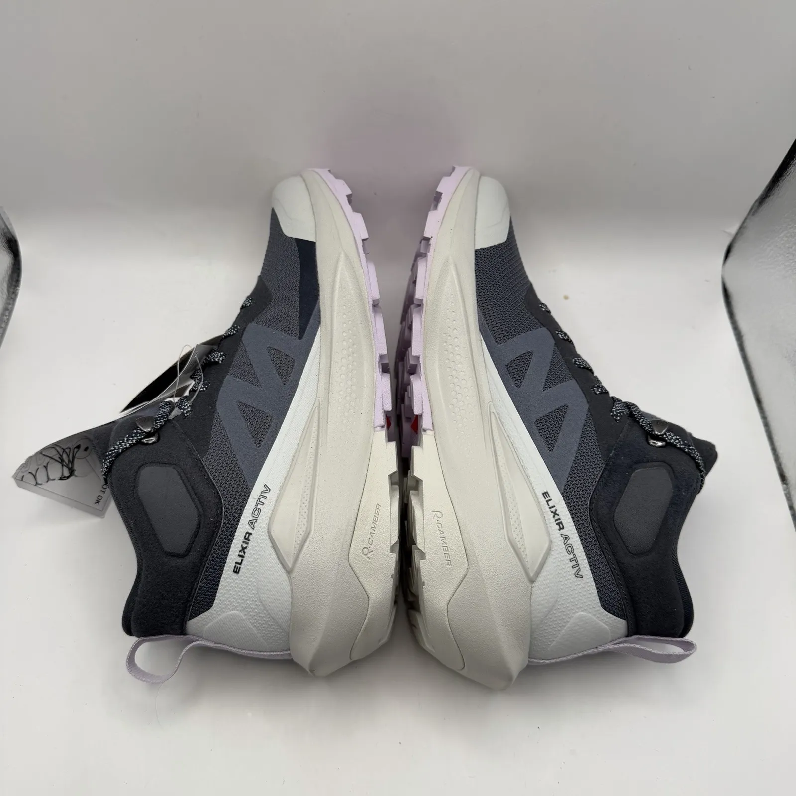 Salomon Elixir Activ Mid Waterproof Hiking Boots Shoes Womens Sz 9.5 Gray White - Image 5