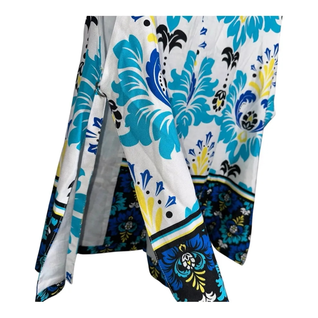 NWT ASHLEY STEWART Sleeveless Open-Sided Linen-Blend Jacket in BlueBird - 20 - Image 4