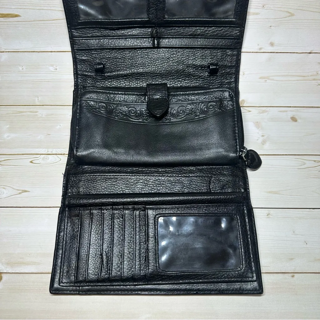 Brighton  Dark Brown Crocodile Embossed Wallet - Image 4