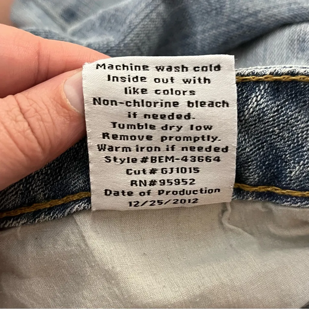 Blue Epic Floral Paisley Print Crop Jeans Mid Rise Stretch Denim Women’s 16 - Image 6