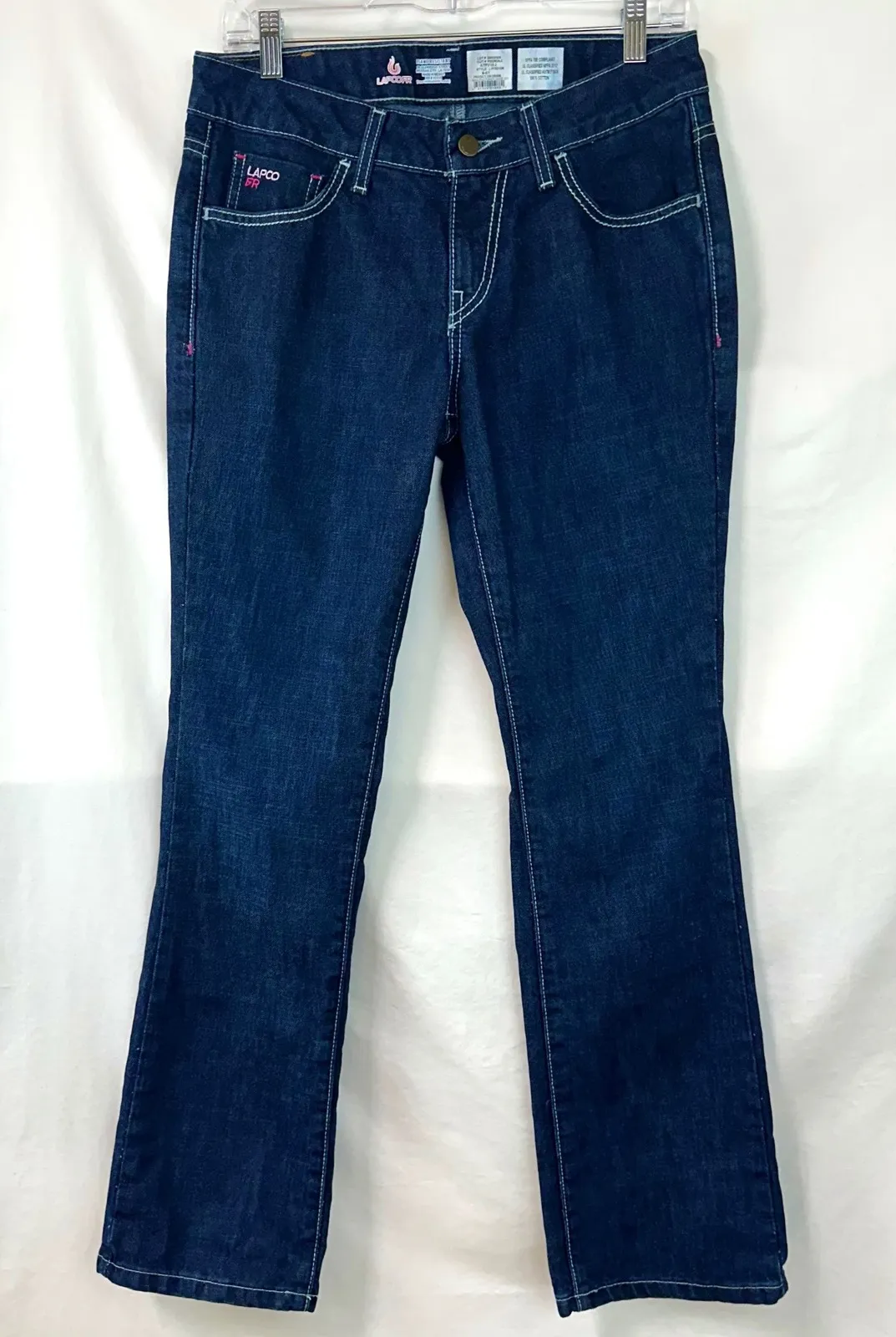 LAPCO FR Modern Fit Jeans Dark Wash Denim Womens 6ST Fire Resistant Work Utility Blue Size 6 - Image 1