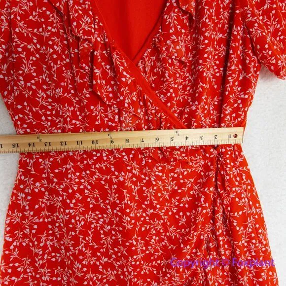 New! Cupcakes and Cashmere Women's Kiley CDC Wrap Dress with Ruffles Red Size L - Image 8